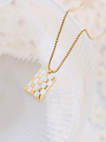 Titan-Stahl-Emaille geometrische minimalistische Halskette