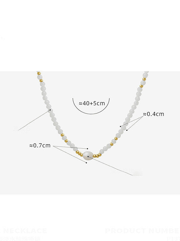 Geometrische minimalistische Perlenkette aus Titanstahl