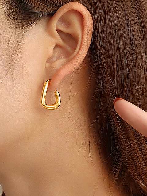 Boucles d'oreilles minimalistes géométriques en acier inoxydable titane 316L avec e-coat imperméable à l'eau