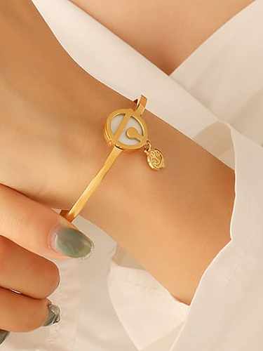 Titanium Steel Shell Geometric Vintage Band Bangle