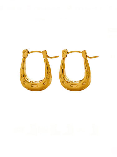 Boucles d'oreilles Huggie vintage géométriques en acier titane