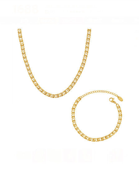 Conjunto de colar e pulseira geométrica minimalista de aço titânio
