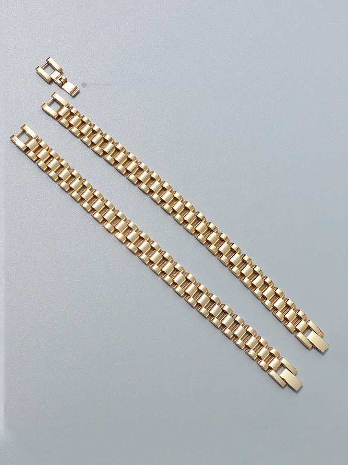 Titanium 316L Stainless Steel Geometric Vintage Link Bracelet with e-coated waterproof