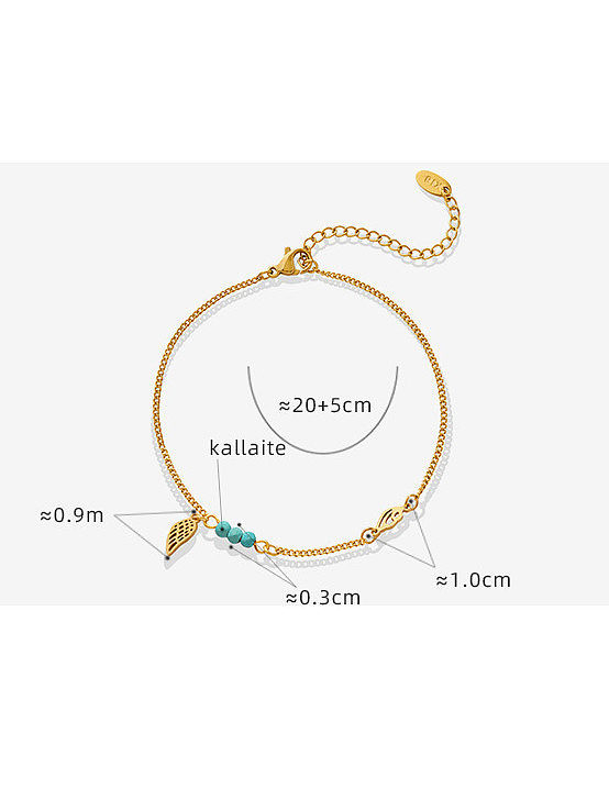 Bracelet de cheville minimaliste irrégulier en acier titane turquoise