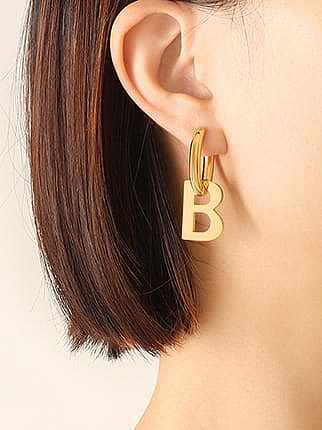Titanium Steel Letter Minimalist Huggie Earring