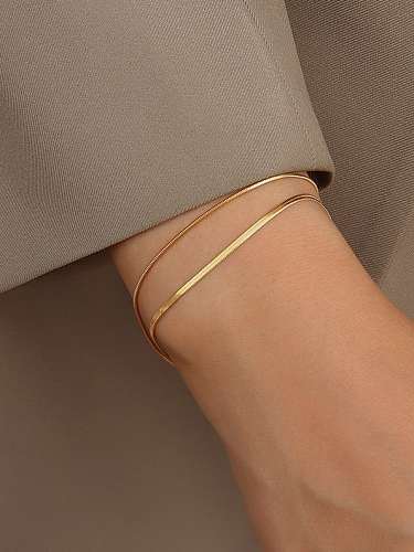 Titanium 316L Stainless Steel Snake Chain Minimalist Strand Bracelet with e-coated waterproof