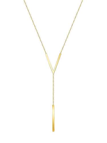 Titanium 316L Stainless Steel Tassel Minimalist Lariat Necklace with e-coated waterproof