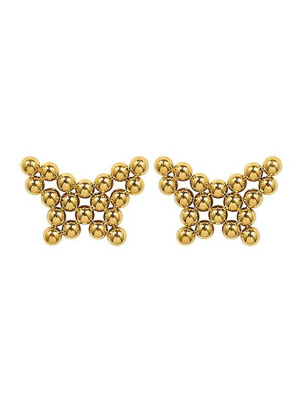 Titan 316L Edelstahl Süßer Perlen-Schmetterlings-Ohrring und Halsketten-Set mit E-Beschichtung, wasserdicht
