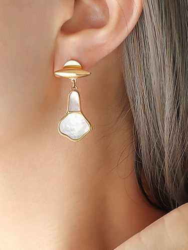 Boucles d'oreilles pendantes minimalistes géométriques en titane et acier