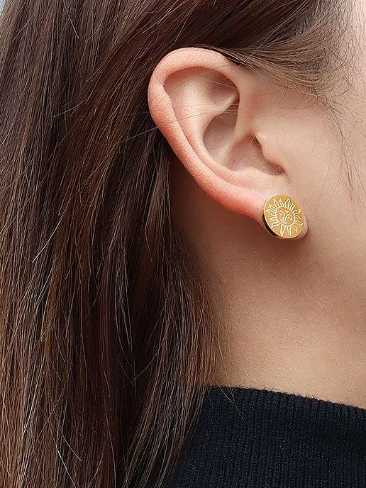 Boucles d'oreilles minimalistes rondes en acier inoxydable titane 316L avec revêtement électronique imperméable