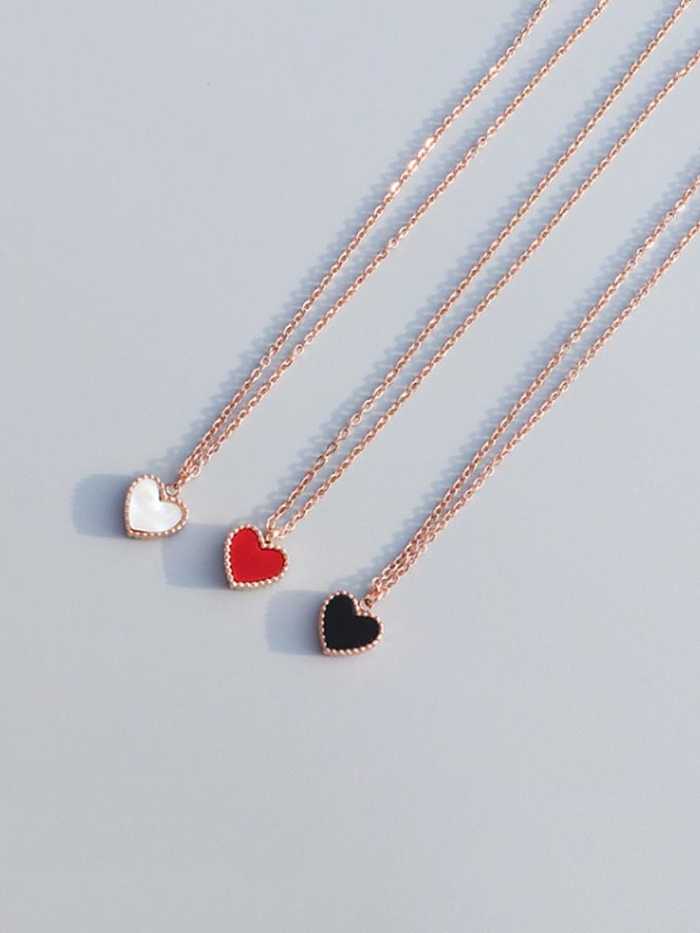 Titanium 316L Stainless Steel Enamel Heart Minimalist Necklace with e-coated waterproof