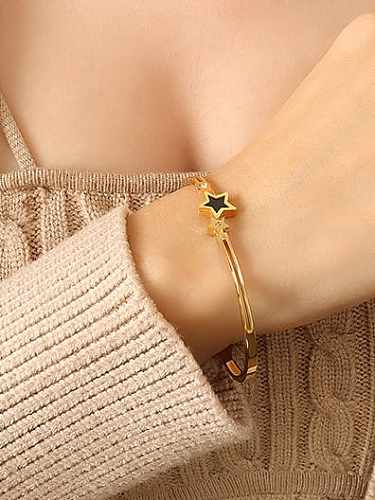 Titanium Steel Enamel Star Minimalist Band Bangle