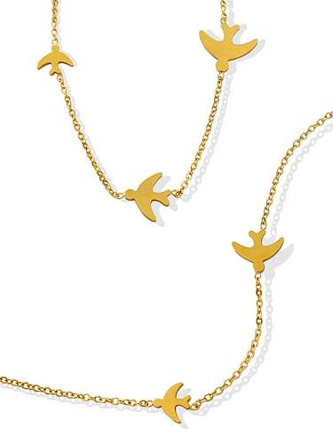 Titan Stahl Vogel minimalistische Halskette