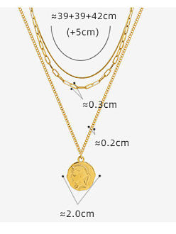 Geometrische Hip-Hop-Multi-Strang-Halskette aus Titanstahl