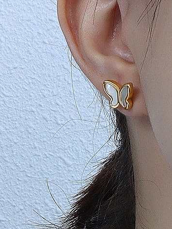 Boucles d'oreilles et collier minimalistes en titane avec coquille en acier inoxydable 316L et revêtement en e imperméable