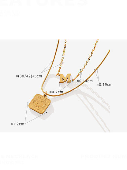 Minimalistische Multi-Strang-Halskette mit Buchstaben aus Titanstahl