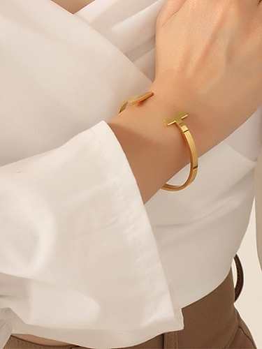 Titanium Steel Geometric Vintage Cuff Bangle