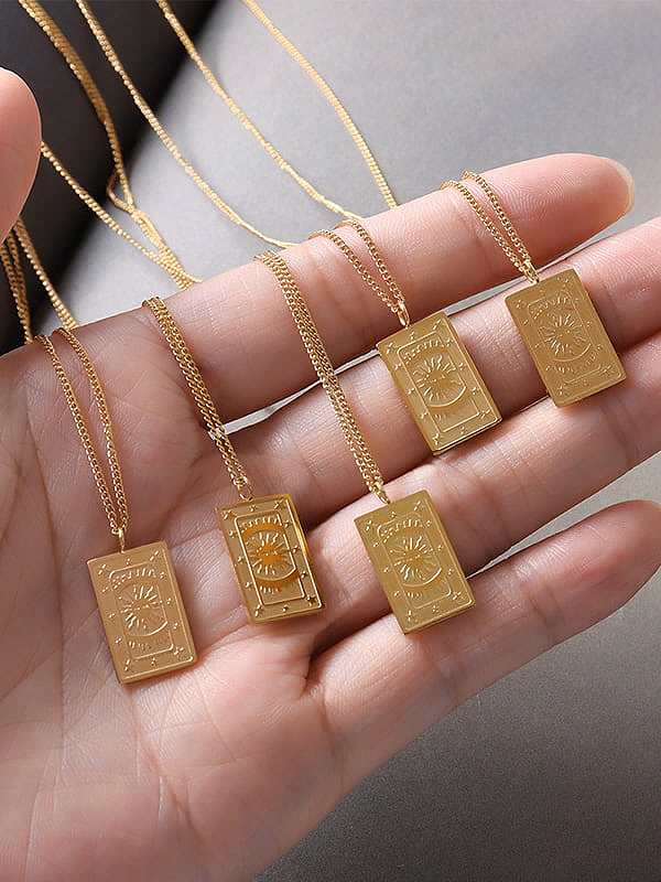 Titanium Steel Rectangle Minimalist Necklace