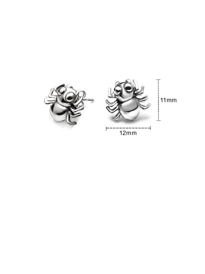 Titanium 316L Stainless Steel Bug Hip Hop spider Stud Earring with e-coated waterproof