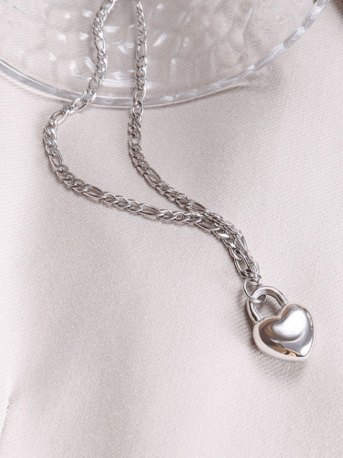 Titanium 316L Stainless Steel Heart Minimalist Necklace with e-coated waterproof