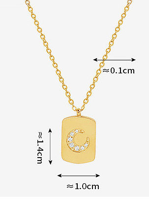 Titan Stahl Strass geometrische minimalistische Halskette
