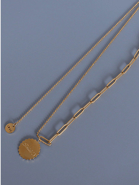 Titan 316L Edelstahl Geometrische Quaste Vintage Halskette mit e-beschichteter Wasserdichtigkeit