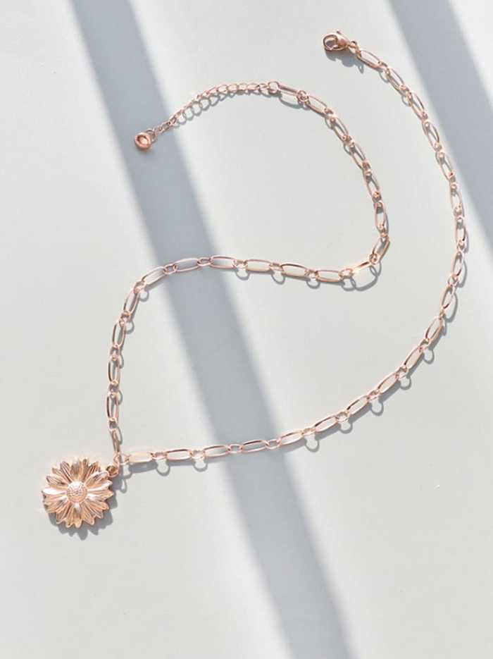 Titan 316L Edelstahl Blumen niedliche Halskette mit E-beschichtetem wasserdicht