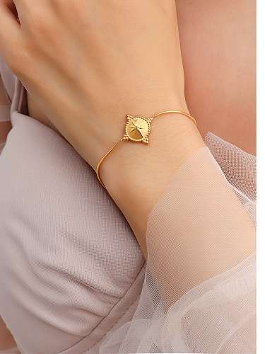 Titanium 316L Stainless Steel Geometric Vintage Link Bracelet with e-coated waterproof