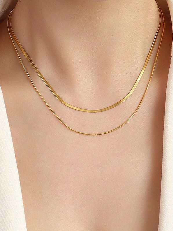 Geometrische, minimalistische, mehrsträngige Halskette aus Titanstahl
