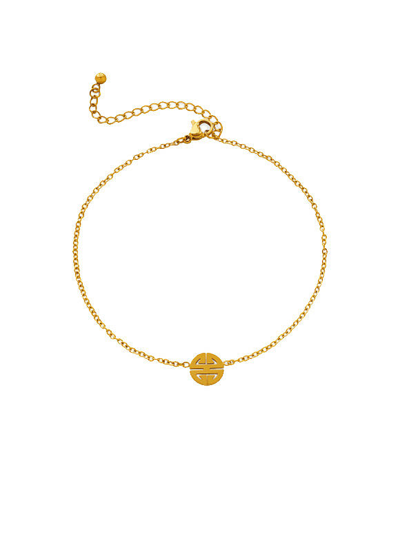 Bracelet de Cheville Vintage Géométrique en Acier au Titane