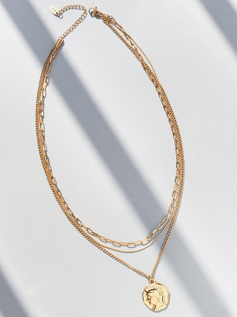 Titan 316L Edelstahl Unregelmäßige Vintage Multi-Strand-Halskette mit e-beschichteter Wasserdichtigkeit