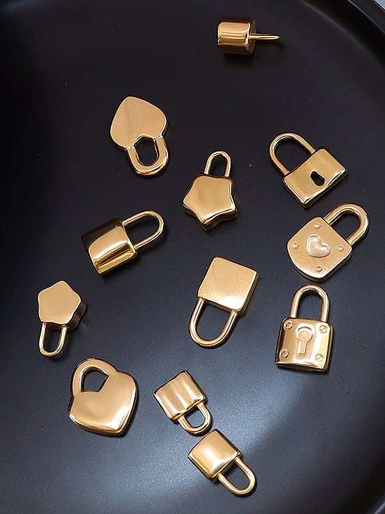 Titanium 316L Stainless Steel Cute Lock Heart Pendant with e-coated waterproof
