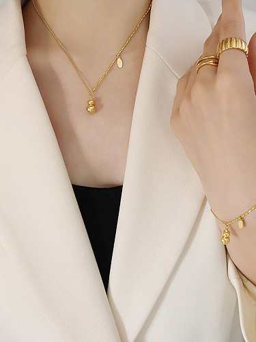Trend Titanium Steel fenugreek necklace bracelet anklet jewelry set