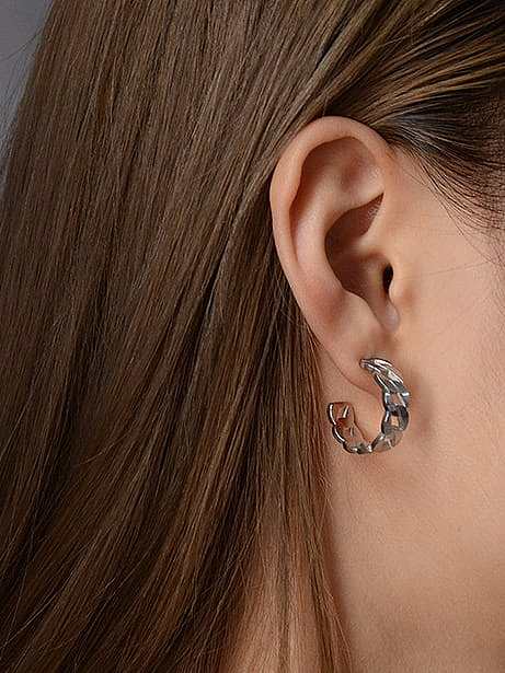 Boucles d'oreilles géométriques vintage en acier inoxydable titane 316L avec revêtement en e imperméable