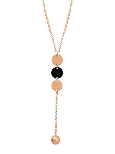 Geometrische, minimalistische Quasten-Halskette aus Titanstahl