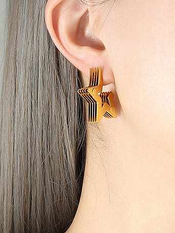 Boucle d'oreille Huggie minimaliste géométrique en laiton
