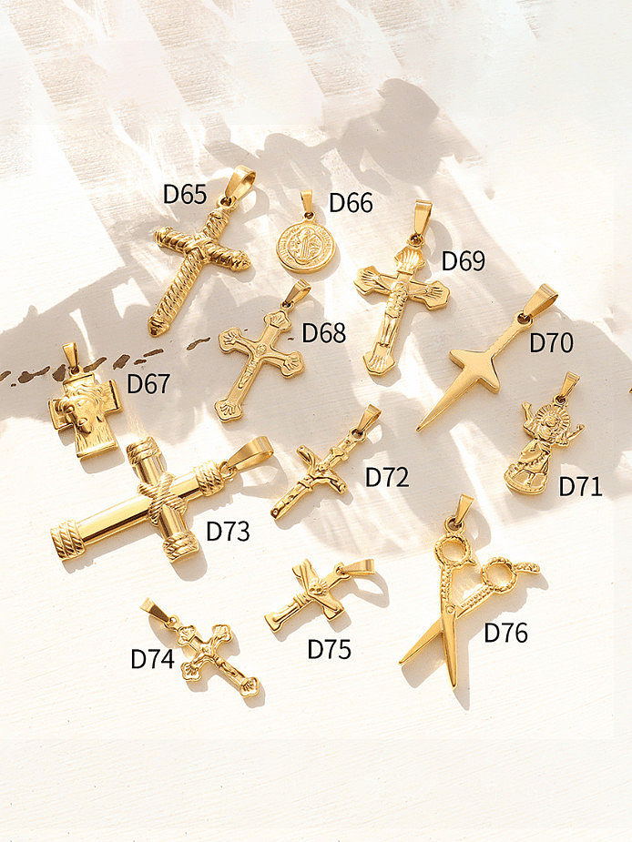 Titanium Steel Vintage Cross Pendant