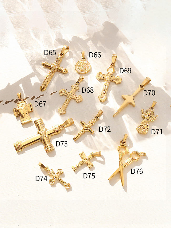 Titanium Steel Vintage Cross Pendant