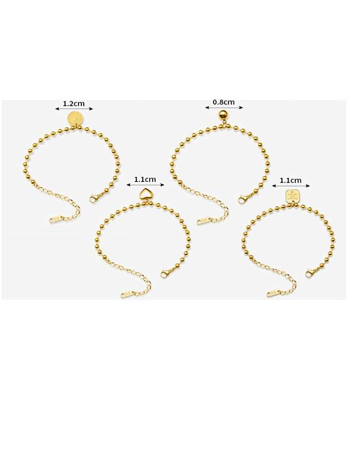 Bracelet perlé minimaliste géométrique en acier au titane