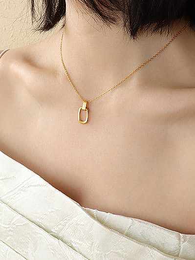Stainless steel Hollow Geometric Minimalist Necklace with e-coated waterproof