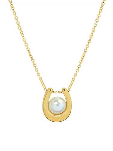 Titan Stahl Nachahmung Perlen geometrische minimalistische Halskette