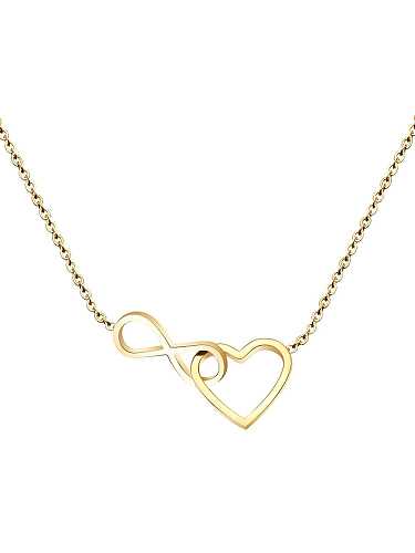 Titanium 316L Stainless Steel Hollow Heart Minimalist Necklace with e-coated waterproof