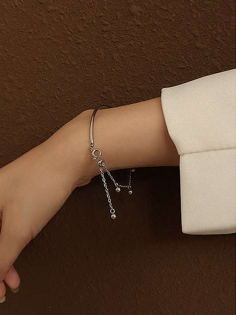 Titanium 316L Stainless Steel Bell Minimalist Bracelet with e-coated waterproof
