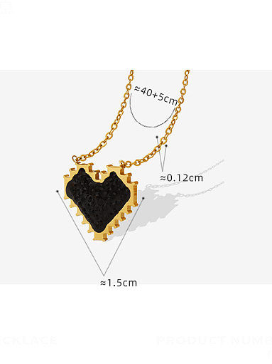 Titanium Steel Cubic Zirconia Minimalist Heart Pendant Necklace