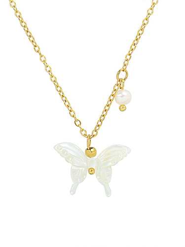 Titanium Steel Shell Butterfly Minimalist Necklace