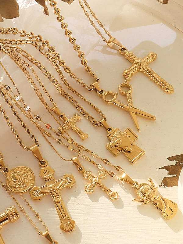 Titanium Steel Vintage Cross Pendant