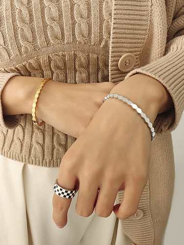 Titanium Steel Geometric Minimalist Band Bangle