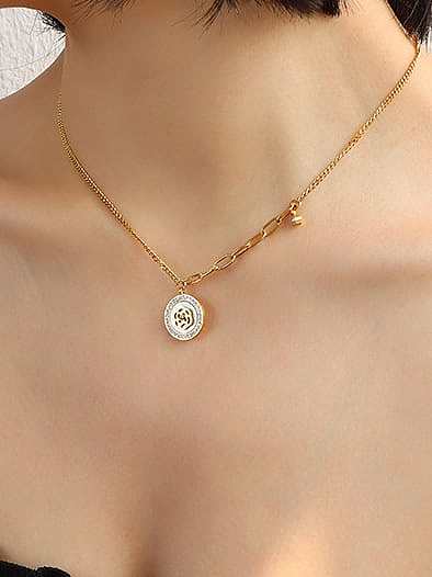 Titanium 316L Stainless Steel Shell Flower Minimalist Necklace with e-coated waterproof