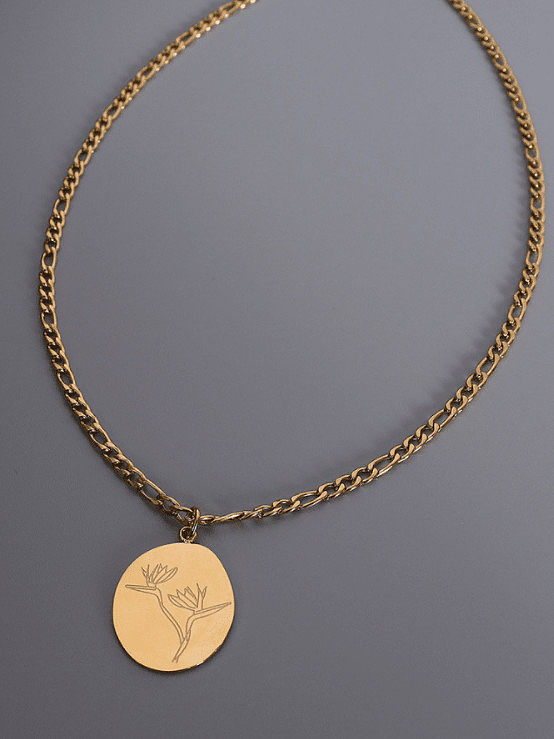 Geometrische, minimalistische Halskette aus Titan 316L Edelstahl mit E-Beschichtung, wasserdicht