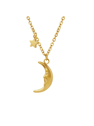 Collier Minimaliste Lune en Acier Titane